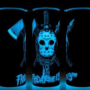 Glow in the Dark Friday the 13th Jason Vorhees Horror Movie Cup Mug Tumbler 20oz